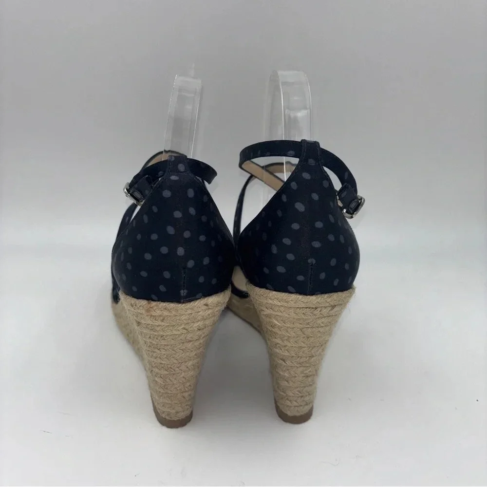 New! LK Bennett polka dot espadrille platform sandals